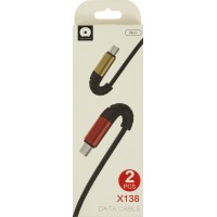 Набор кабелей WUW microUSB 2шт, USB black Breidon X138