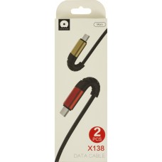 Набір кабелів WUW microUSB 2шт, USB Black Breidon X138