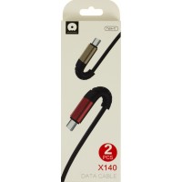 Набор кабелей WUW Type C 2шт, USB red-gold Breidon X140