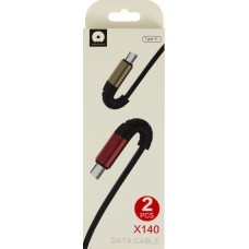 Набор кабелей WUW Type C 2шт, USB red-gold Breidon X140