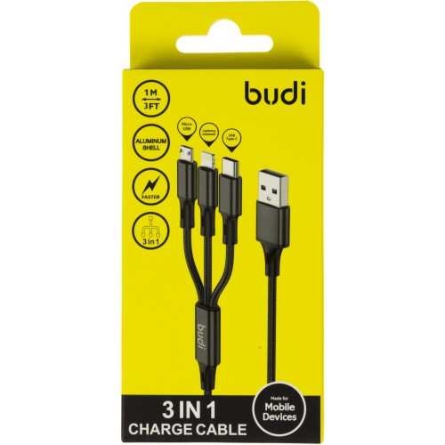 Трійник Budi 3в1 1m black Breidon DC203A8B-BLK