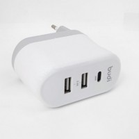 Зарядний пристрій Budi на 3.0Q 3USB, 2.4A, 12W white Breidon M8J315QE  