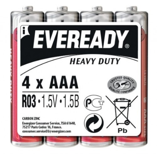 Батарейки Energizer Eveready Heavy Duty R-03 / пленка 4 шт (15)