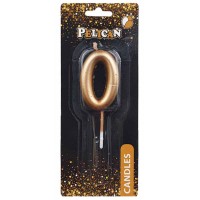 Свічка в торт Цифра-0 золото 4,5см Pelican (1) (100) (800) 864510 