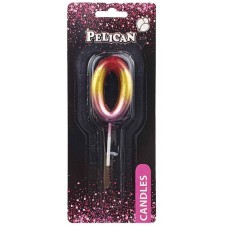 Свічка в торт Цифра-0 райдужна 6см Pelican (1) (12) (600) 866060 