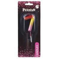 Свеча в торт Цифра-7 радужная 4,5см Pelican (1) (100) (800) 864567 