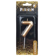Свічка в торт Цифра-7 золото 6см Pelican (1) (12) (600) 866017 