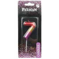 Свічка в торт Цифра-7 райдужна 6см Pelican (1) (12) (600) 866067 