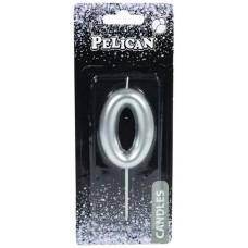 Свічка в торт Цифра-0 срібло 6см (1) (12) (600) 866020 Pelican