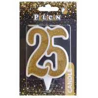 Свічка ювілейна 25 років, 7см золото (1) (32) 867125Pelican