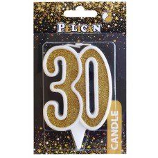 Свічка ювілейна 30 років, см золото (1) (32) 867130Pelican