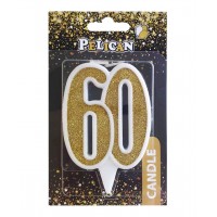 Свічка ювілейна 60 7 см золото Pelican (1) (32) 867160 