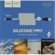 Кабель USB > Type-C HOCO X21 Silicone 1 м black/white  