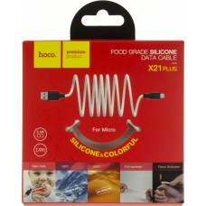 Кабель USB > microUSB HOCO X21 Silicone 1 м black/white
