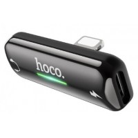 Адаптер переходник lightning> lightning power-lightning audio Hoco LS27 metal grey