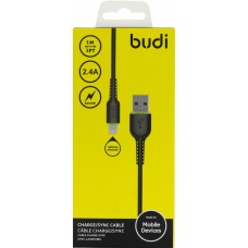 Кабель USB > освітлення Budi 2.4 A 1м Black Breidon M8J158L-BLK