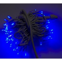 Гирлянда электрическая уличная 100 LED синий-flash, белый каучук L-10 м d-3,3 мм 1432-020