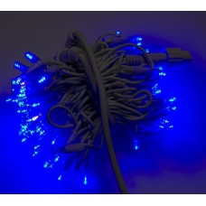 Гирлянда электрическая уличная 100 LED синий-flash, белый каучук L-10 м d-3,3 мм 1432-020