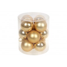 Набор шаров пластиковых в колбе 4 см 12 шт золото (1) (72) 147-290 Bonadi