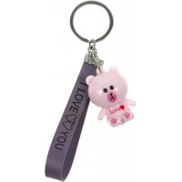 Брелок пластиковый Мишка с лентой I love you (12) (600) №3067