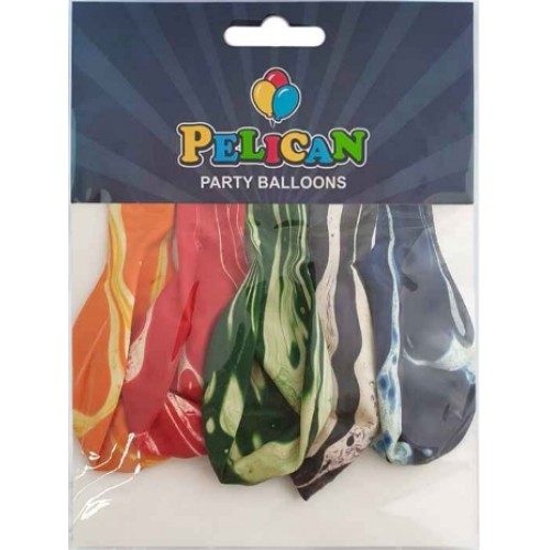 Набор шариков воздушных 12 / 30см агат ассорти 5 шт (1) 1205-6888 Pelican