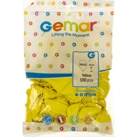 Кулька повітряна латексна 8/21см жовта Gemar (100) A80/80021 
