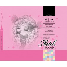 Скетчбук A6 48 листов чистые листы, матовая ламинация (16) №БК208 / 12/21416 Мандарин