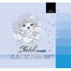 Скетчбук 24 листа 200 х200 мм чистые листы, матовая ламинация (10) №БК201 / 8/21400 Мандарин