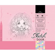 Скетчбук A6 48 листов чистые листы, матовая ламинация (16) №7БЦ / 21410 Мандарин