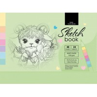 Скетчбук 24 листа 197 х124 мм чистые листы, матовая ламинация №7БЦ / 21383 Мандарин