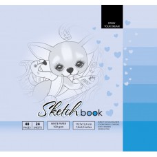 Скетчбук 24 листа 200 х200 мм чистые листы, матовая ламинация №7БЦ / 21401 Мандарин