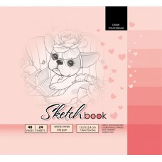 Скетчбук 24 листа 200 х200 мм чистые листы, матовая ламинация №7БЦ / 21404 Мандарин