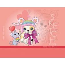  Скетчбук 48/100 A6 чистые листы,матовая ламинация (16) №7БЦ/БК208/20/8434/21601 Мандарин