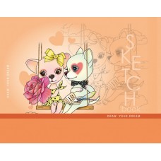  Скетчбук 48/100 A6 чистые листы,матовая ламинация (16) №7БЦ/БК208/22/8434/21603 Мандарин