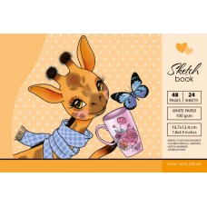 Скетчбук 24/100 А5 б/лін. мат.лам. №7БЦ/БК210/17/21550/Мандарин/(10)