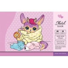  Скетчбук 24/100 A5 чистые листы, матовая ламинация Мандарин (10) №7БЦ/БК210/27/21560