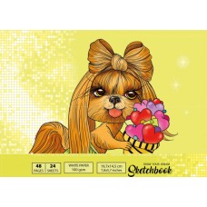  Скетчбук 24/100 A5 чистые листы, матовая ламинация Мандарин (10) №7БЦ/БК209/19/21568