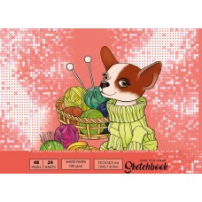  Скетчбук 24/100 A5 чистые листы, матовая ламинация Мандарин (10) №7БЦ/БК209/22/21571