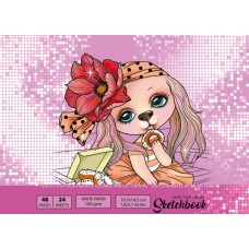  Скетчбук 24/100 A5 чистые листы,матовая ламинация (10) №7БЦ/БК209/24/21573 Мандарин