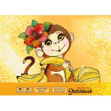  Скетчбук 24/100 A5 чистые листы, матовая ламинация Мандарин (10) №7БЦ/БК209/25/21574