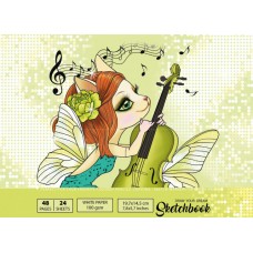 Скетчбук 24/100 А5 б/лін. мат.лам. №7БЦ/БК209/29/21578/Мандарин/(10)