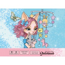 Скетчбук 24/100 А5 б/лін. мат.лам. №7БЦ/БК209/31/21580/Мандарин/(10)