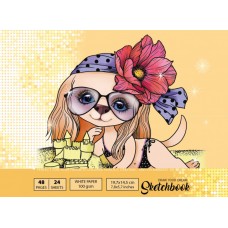  Скетчбук 24/100 A5 чистые листы,матовая ламинация (10) №7БЦ/БК209/32/21581 Мандарин