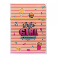 Тетрадь A4 48 листов клетка в пластиковой папке Yes Style girl orange (1) 764428 