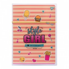 Тетрадь A4 48 листов клетка в пластиковой папке Yes Style girl orange (1) 764428 