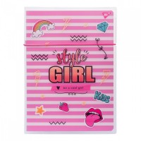 Тетрадь A4 48 листов клетка в пластиковой папке Yes Style girl pink (1) 764429 