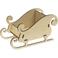 Новогодняя игрушка Санки 16х9х9см фанера