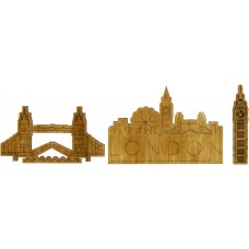 Магніти London (набір 3 шт) 5-7 см фанера лакована