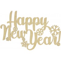 Надпись Happy New Year 20х30см фанера