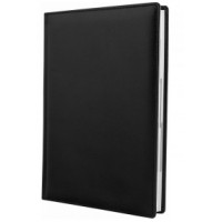 Щоденник А5 Optima датований 2026 чорний натуральна шкіра O25200-01